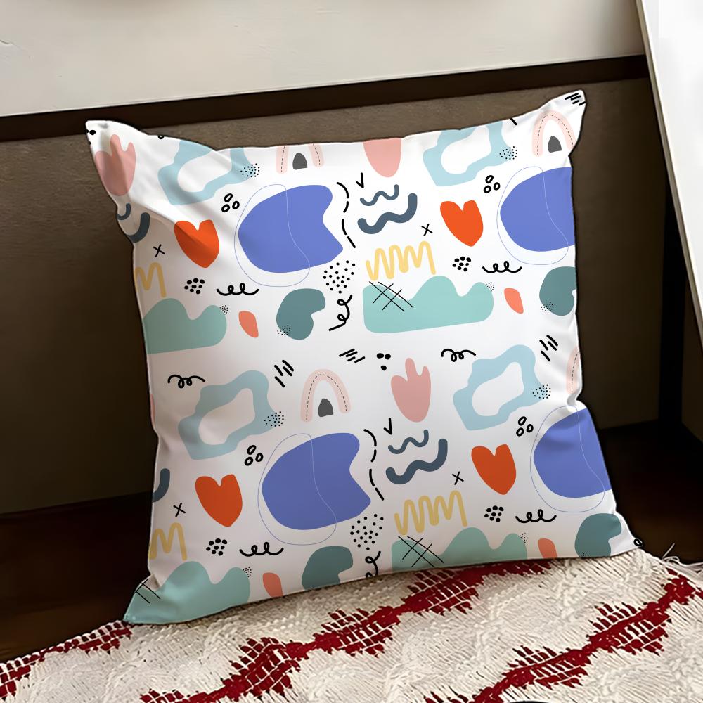 MMemphis Seamless Patterns Cushion Cover Reversible Soft Durable Pillow Cover Home  Car MultiScene Use for Daily Comfort