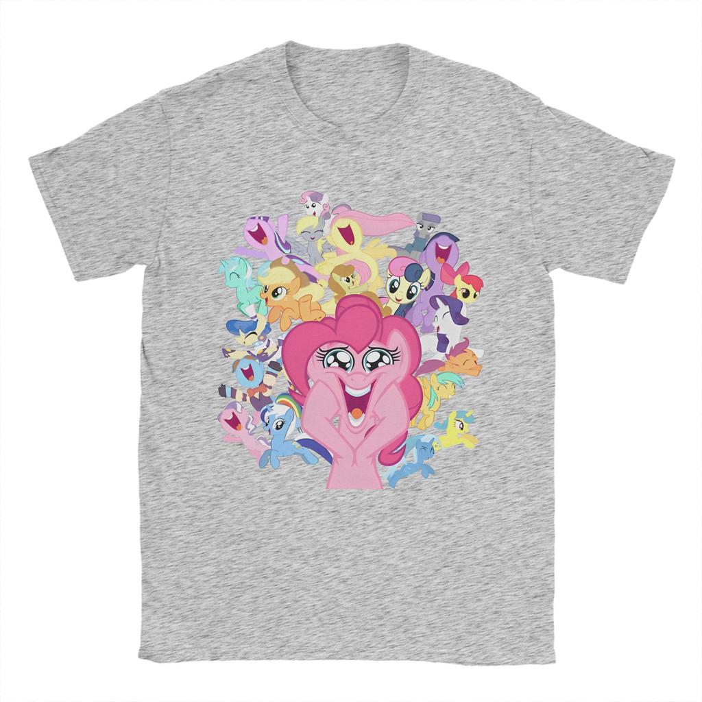 Men Women Everypony Pinkie Pie T Shirts Ponies Friendship Is Magic Pure Cotton Clothes Novelty Short Sleeve Tees Printed T-Shirt
