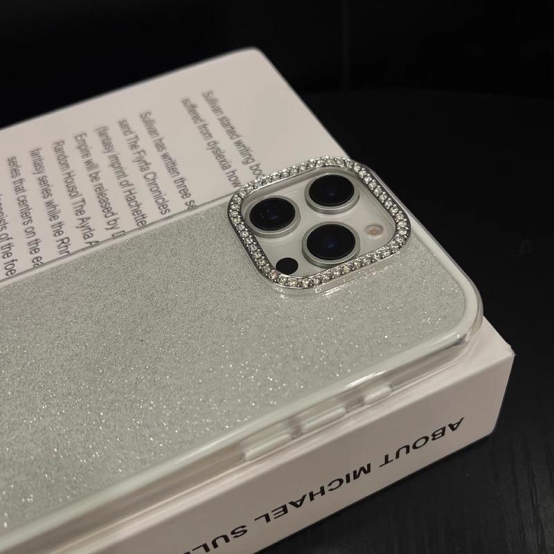 Bling Diamond Camera Protection Phone Case For iPhone 16 15 14 13 12 Pro Max 11 Shockproof Acrylic Glitter Hard Back Cover