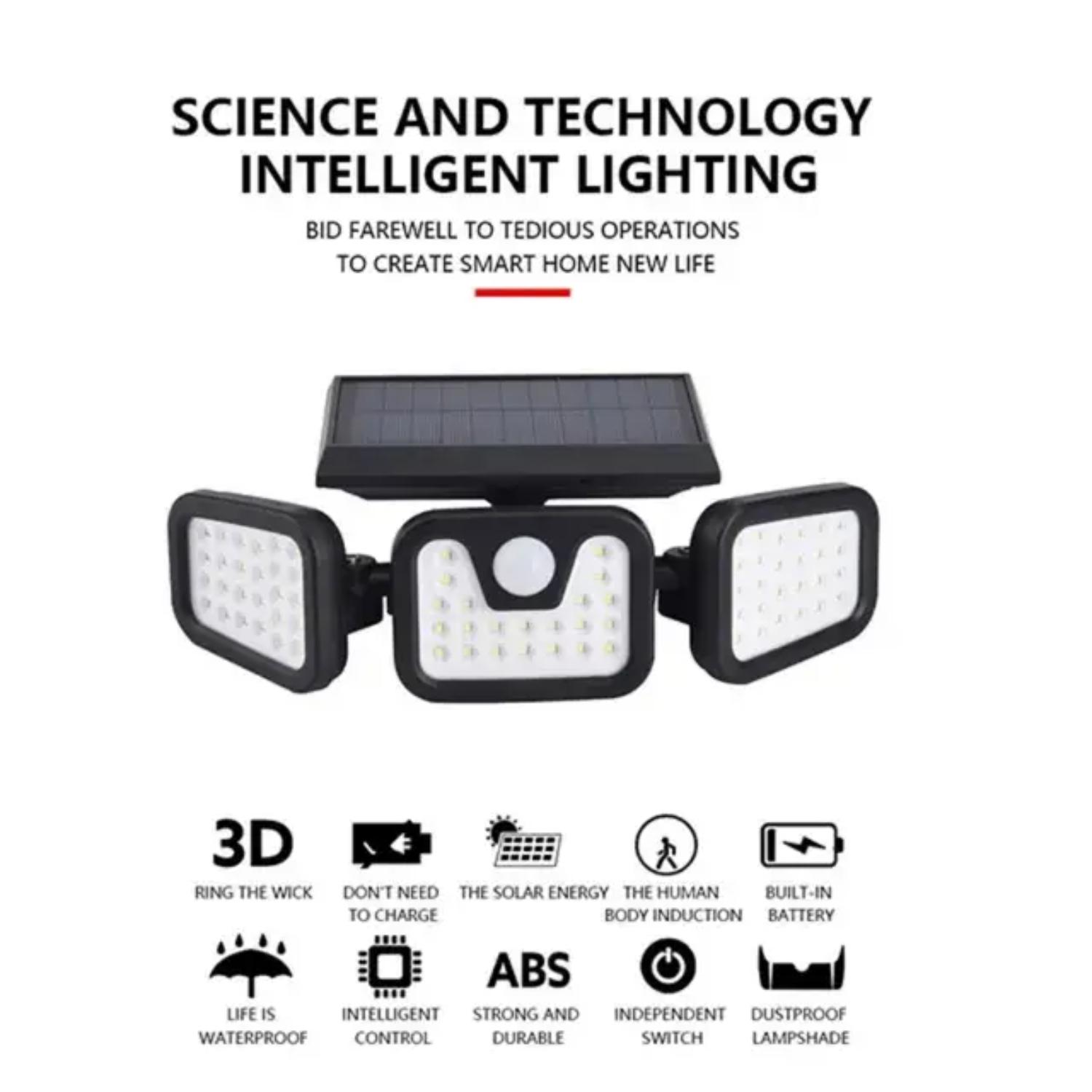 

Новые светодиодные солнечные светильники, уличный настенный светильник с датчиком движения, 3 режима, широкоугольное освещение 270°, регулируемый уличный светильник для сада