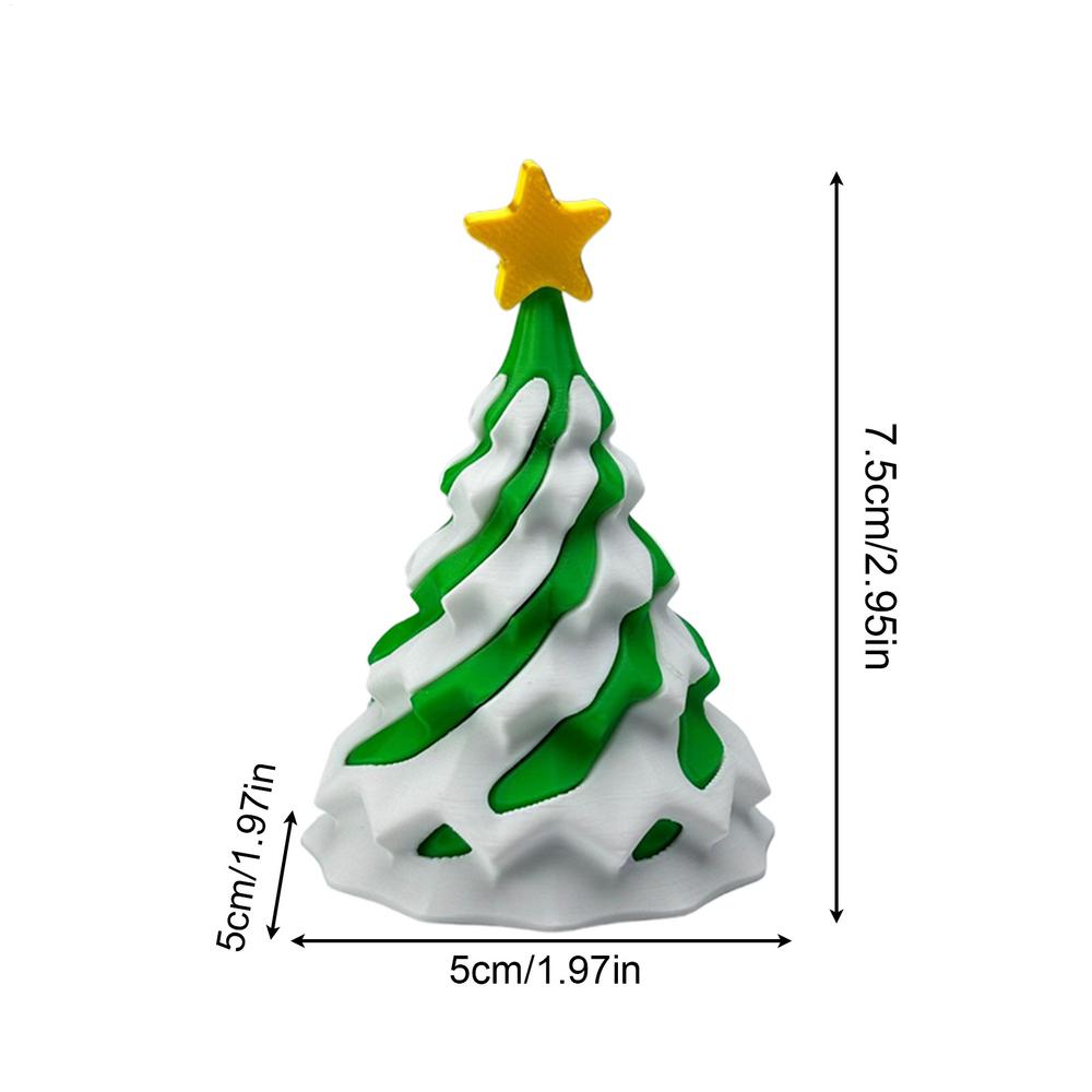 Fidget Christmas Tree Toy Collectible Desktop Decoration Passthrough 3D Printing Christmas Figure for Teens Adults Boys Girls