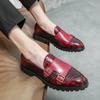 Fashion Men Monk Shoes Side Buckle Loafers Slip-On Leather Shoes Thick Sole Non-slip Men Specific Prom Dress Social Shoes 2024