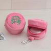 Girl Pink Plush Cake Wallet, Round Student Pendant Bag, Earphone Key Portable Storage Bag