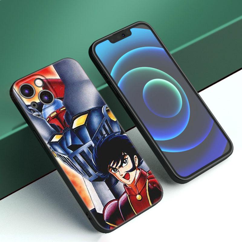 Аниме Чехол для телефона Mazinger Z для Apple iPhone 12 13 Mini 11 14 15 Pro Max 7 8 Plus X XR XS SE 2020 2022 Черный силиконовый чехол iPhone 12 Mini