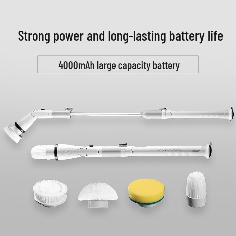 Electric Long-Handled Multi-Functional Cleaning Brush for Windows and Tiles