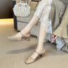 Summer new nude thick heel Mary Jane shoes women's rear empty word with high heel sandals thick heel