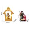 Warm LED Illuminating Nativity Scene Ornament Resin Craft Holy Family Figurine Statue Festive Christmas Display Piece