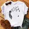 Watercolor Butterfly Heart Printed T Shirt New Women Black T Shirt Harajuku Cute Graphic Tee Shirt Ladies Casual FeUnisex Tops Tee