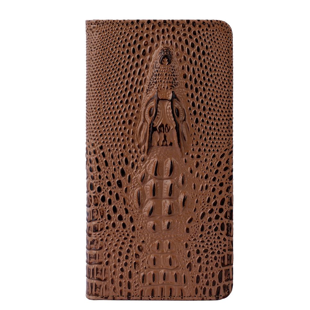 Crocodile Pattern Top Layer Cowhide Flip Wallet Phone Case for Xiaomi Poco C81X Poco X7 Civi 3 Shockproof Protective Cover