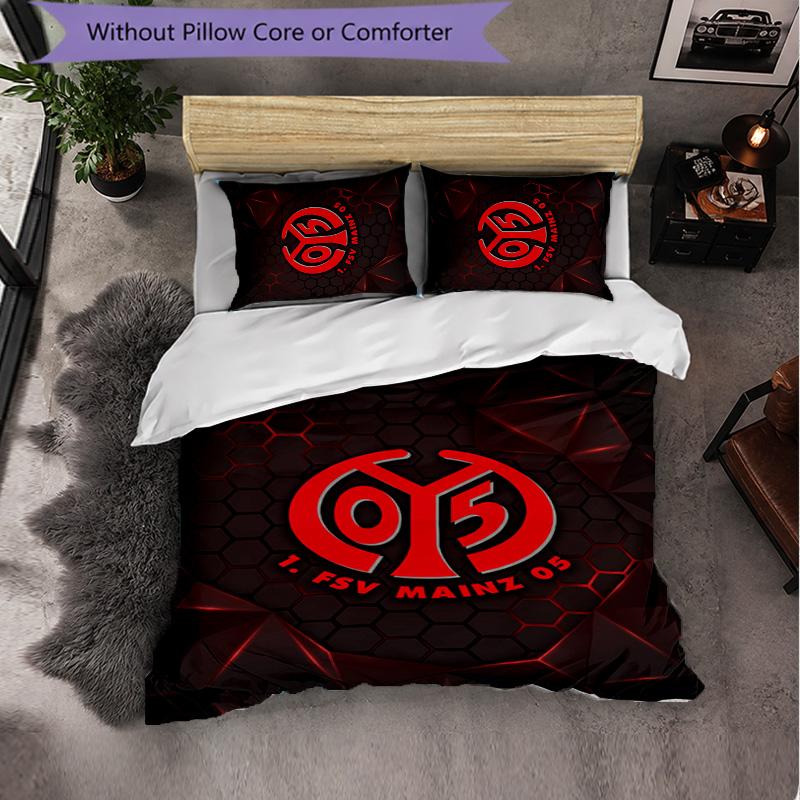 Mainz FC Themed Bedding 3Pcs Duvet Cover Set Decorative Bed Linen For Teen Room Home Decoration