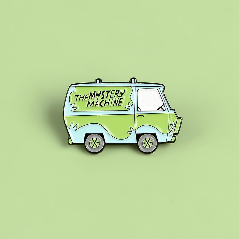 Adorable Cartoon Creative Cute Little Green Car Brooch Accessory For All Genders