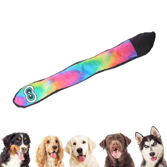Snake Shape Dog Toy with Rattle Sound Teeth Grinding Squeaky Pet Toy Bite-Resistant Reduce Anxiety Pet Chew Toy for Dogs Cats