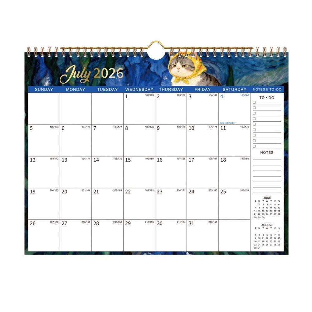 Dual Coil Design 18-Month Calendar Easy Organizing Office Calendar New Wall Calendar  Home Use
