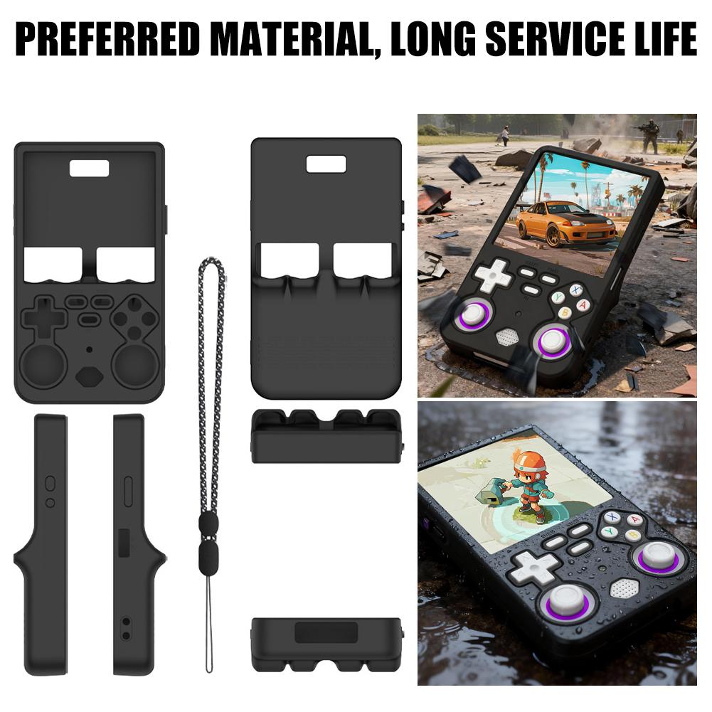 Silicone Case With Lanyard Anti-Shock Anti-Scratch Soft Shell Protective Dust Cover For R36 Ultra Game Console Game Accessory