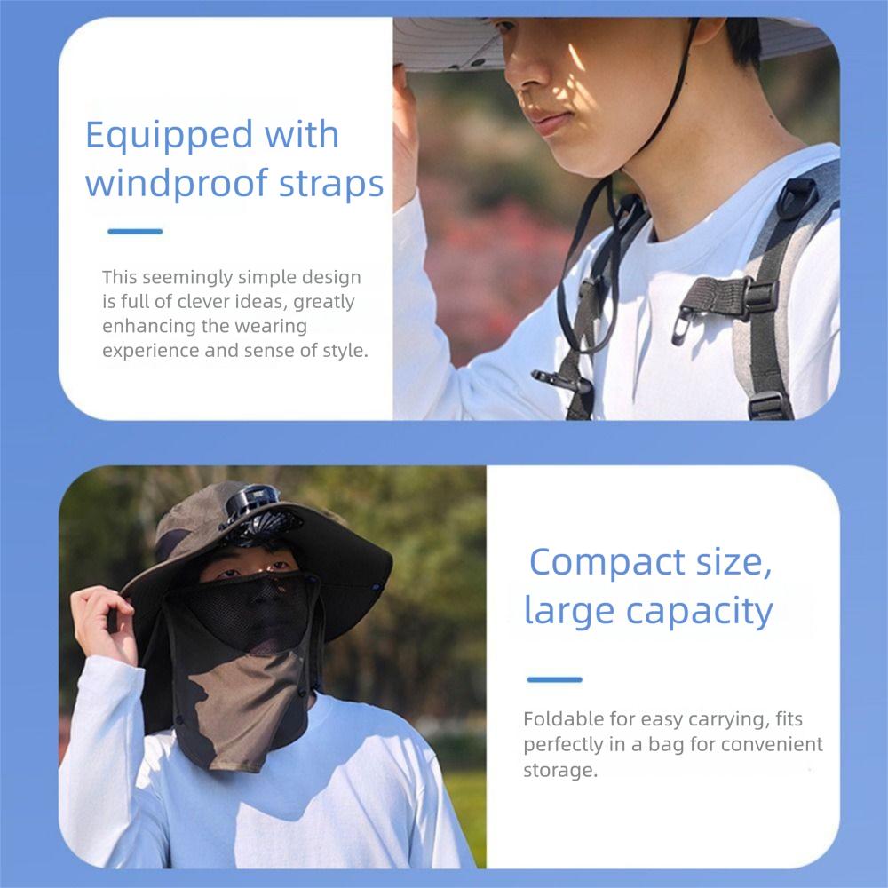 Breathable Mesh Wide Brim Visor Cap Neck Protection Cooling  Fisherman Hat  Women