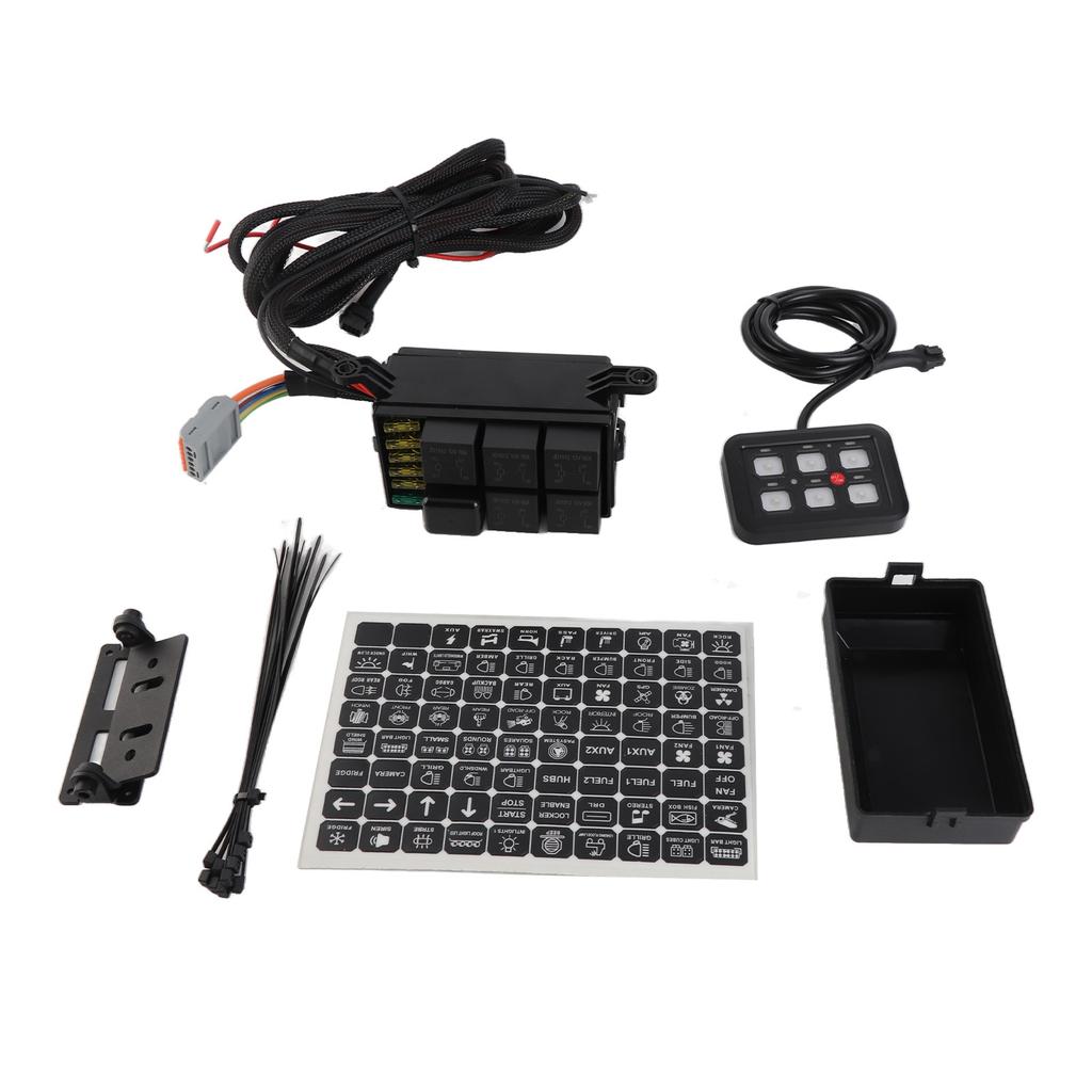 6 Gang Switch Panel Electronic Multi Color Light Control Circuit Relay System for Trucks Boats SUV