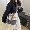 2025 Korean Ruffle Bag: Women's Large Capacity White Shoulder Bag