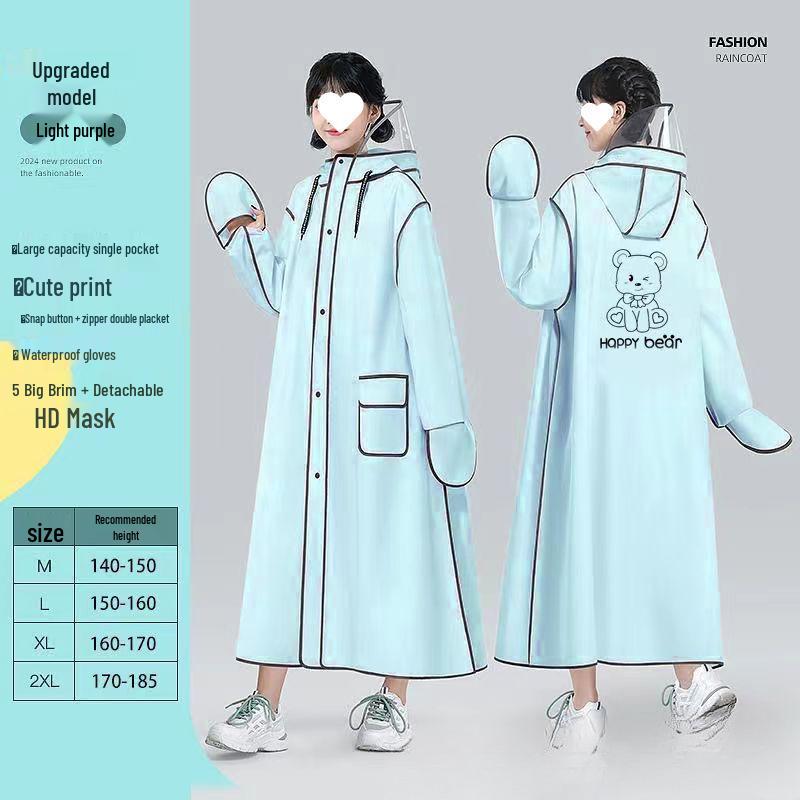 Long Full Body Rainproof Poncho for Adults - Electric Car and Bicycle Riding