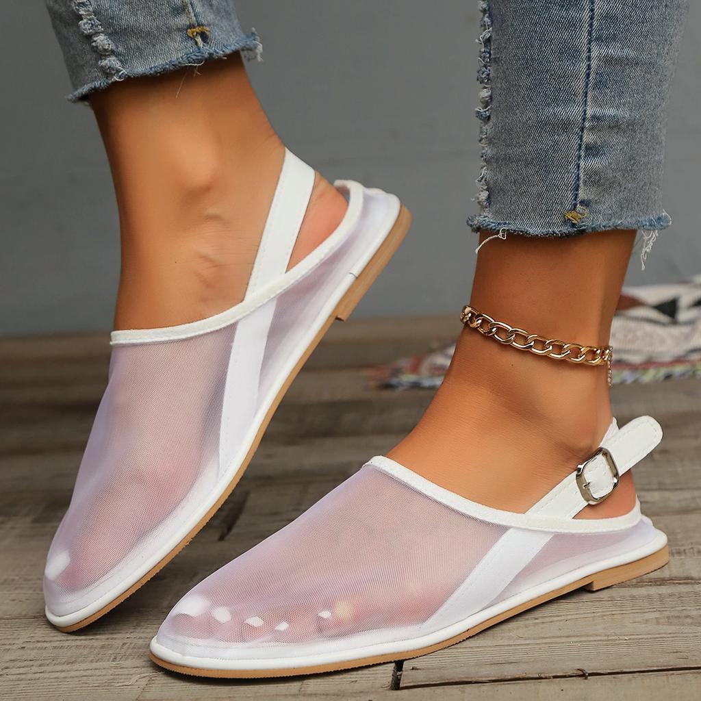 Summer Women's Breathable Mesh Flat Sandals New Closed Toe Flat Shoes for Women Outdoor Casual Sandals Women's Zapatos De Mujer