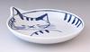 Ishimaru Togei Hasami Ware Coneco Cat-Patterned Plates, Small Plates, Side Plates, 12cm Diameter, Set of 4, Gift, Cat-themed Merchandise, Microwave an