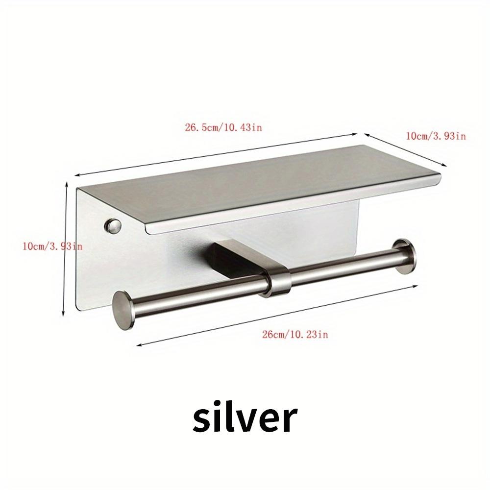 Stainless steel wall mounted tissue holder with smartphone and keyboard holder - space saving design, polished surface