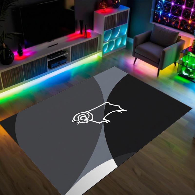 Derby County Football Design Crystal Velvet Carpet Cozy Non?Slip Printed Rug For Bedroom Living Room Entrance