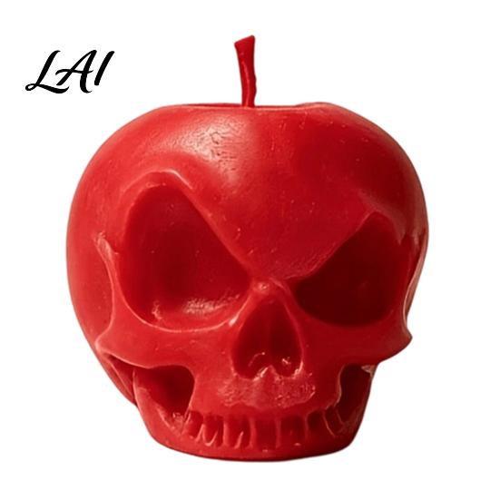 Handcrafted Halloween Table Accents 3D Printed Apple Skull Desktop Ornament Gothic Decor Figurine Niche Home Accessories Creative Dark Art