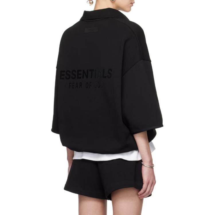 Fear of God Essentials 3/4 Sleeve Polo Black Men Tops 192SU244400F