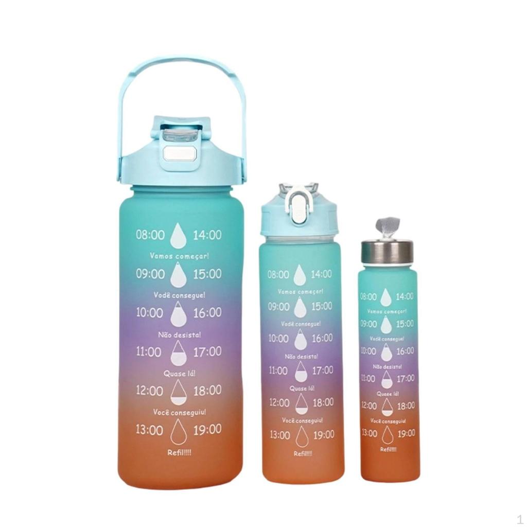 3 Pieces Bottle Set SpillResistant Gradient Water Leakproof Drinkware for Athletes, Gym