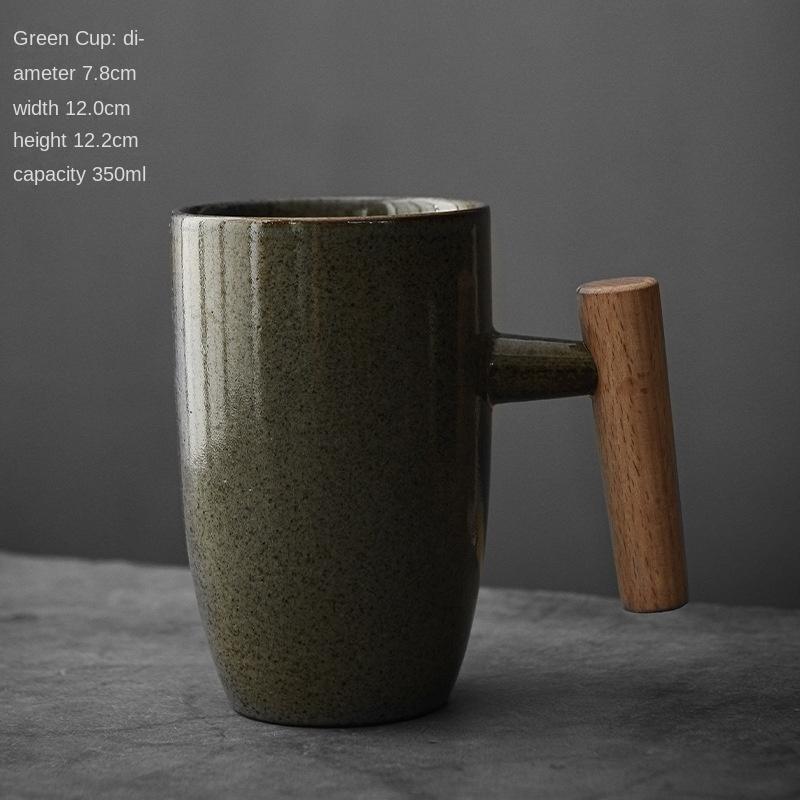 Large Retro Ceramic Tea Cup with Lid and Infuser Kung Fu Tea Set Coarse Pottery Office Coffee Cup Gift Saudi Arabia Dedicated