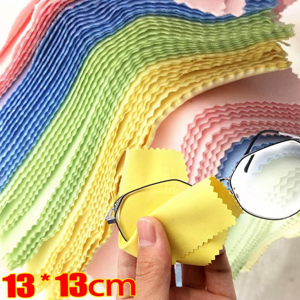 1/100Pcs colorful Glasses Cleaner Cloth Quality Odorless Eyeglass Fabric Eyewear Mobile Phone Screen Lightweight Clean Cloth random color-1pc