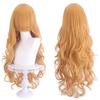 Cosplay Light Orange Wig, Long, Curly, Wavy, Heat-Resistant, Versatile, Side-Slanted Bangs, Fluffy, Costume, Event, Wig Net Included