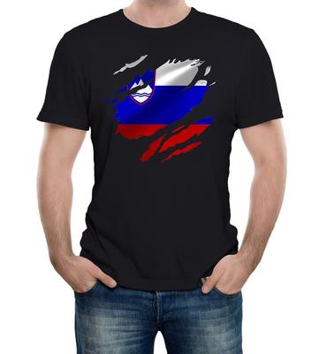 Torn Slovenia Flag Men's T-Shirt Slovenian Ljubljana Country National Football