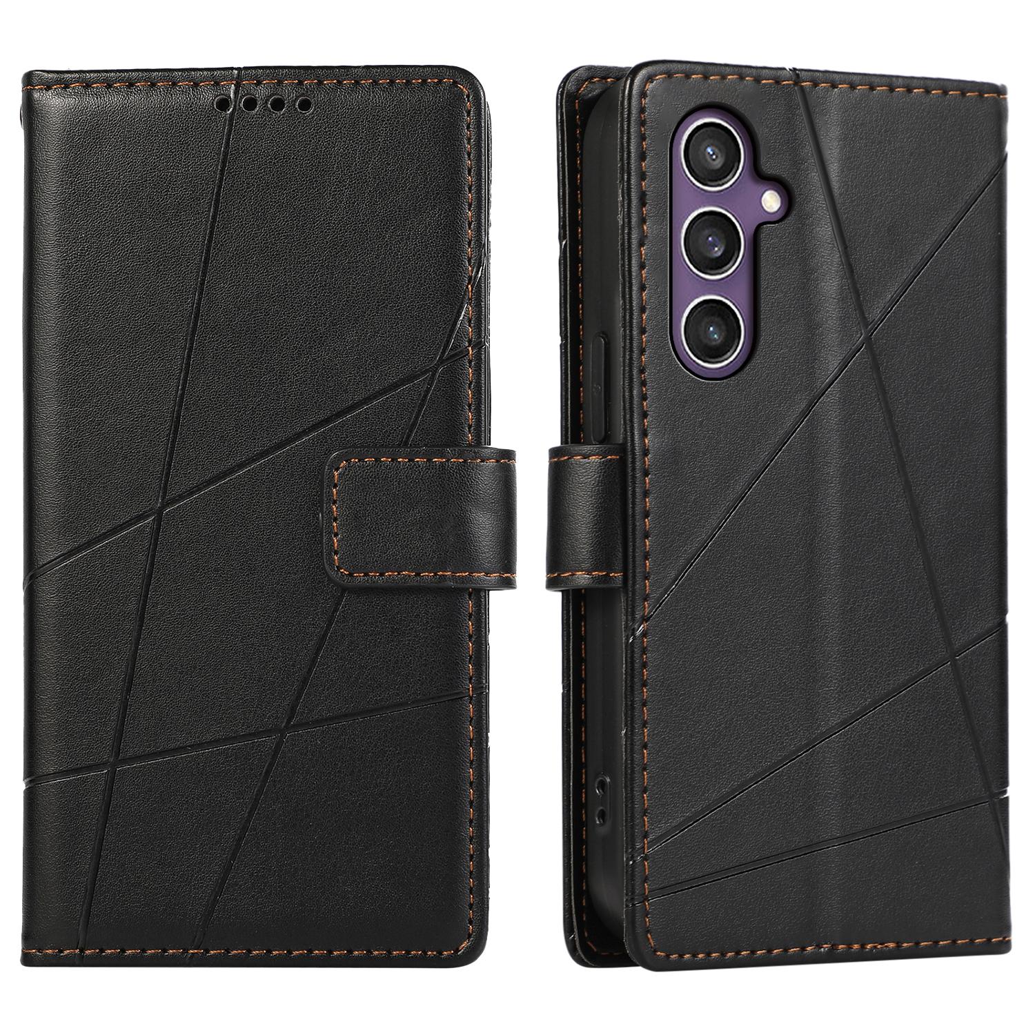 DF-06 For Samsung Galaxy S25+ Phone Case Line Imprint Leather Wallet Cover A