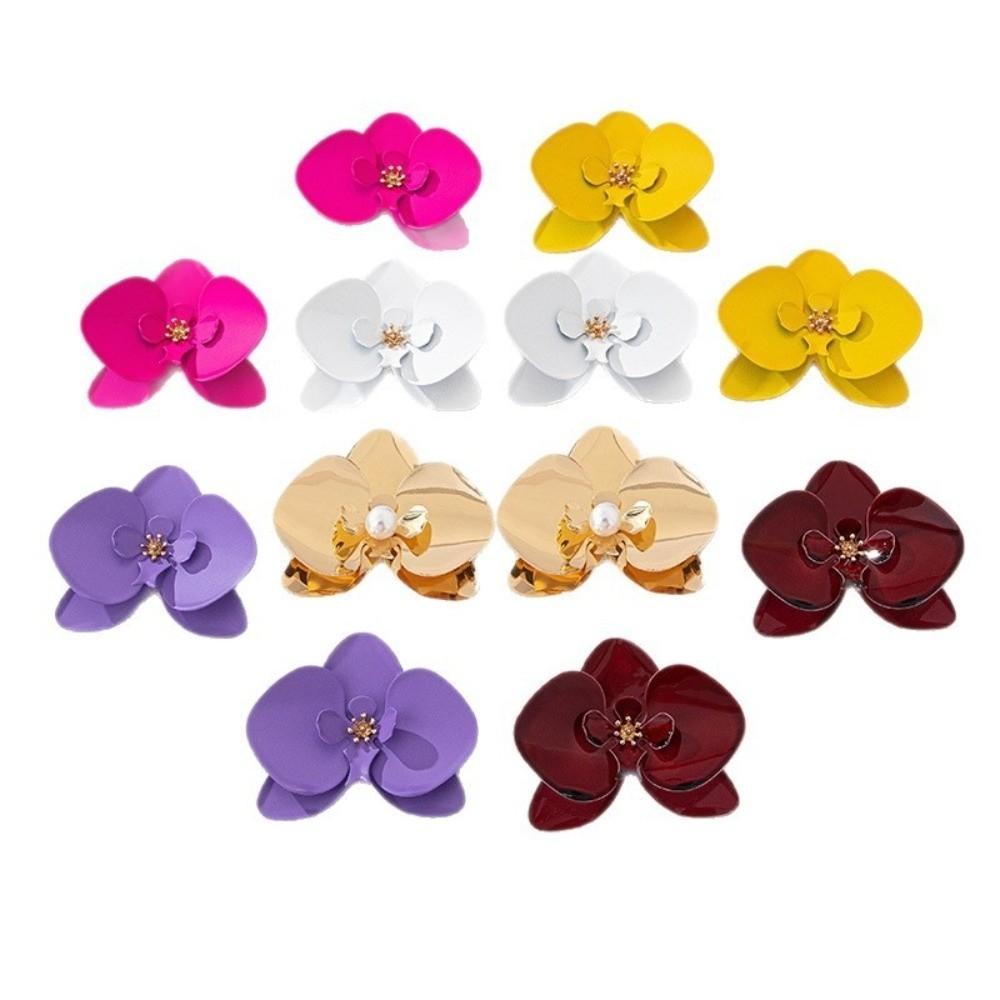 Simulated Flower Butterfly Orchid Earrings Exaggerated Flower Drop Earrings Flower Earrings  Women