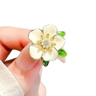  Broches Pins Fleur Gardénia Élégantes Pour Femmes Belle Fleur Vêtements d'Habillage Corsage Accessoires de Bijouterie