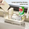 Multi-Functional Sink Rack with Drainage Shelf and Dish Towel Holder Countertop Storage for Sponges Soap Brushes Organization