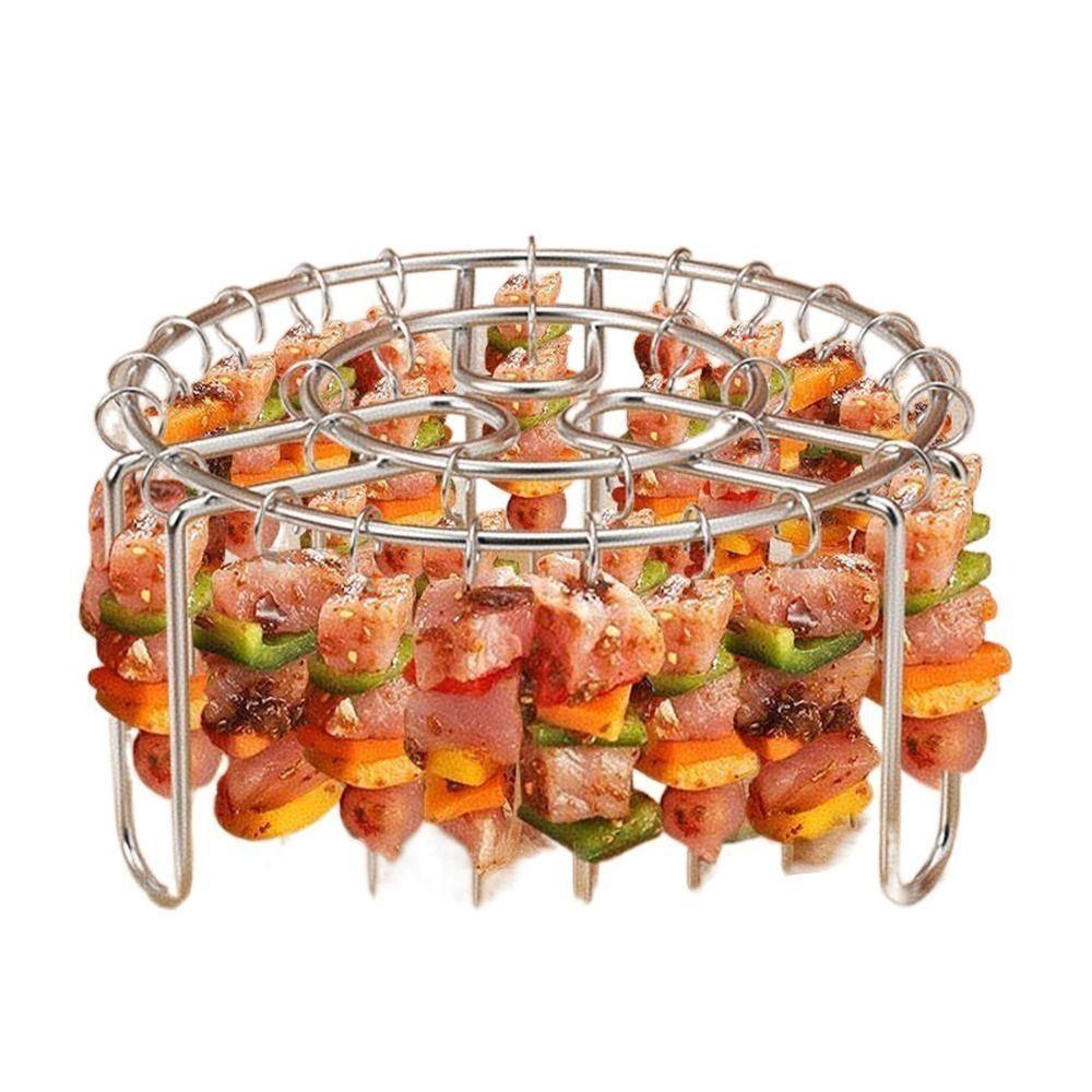 Stainless Steel Skewer Holder Vertical Barbecue Skewer Bracket for Air Fryer Accessory