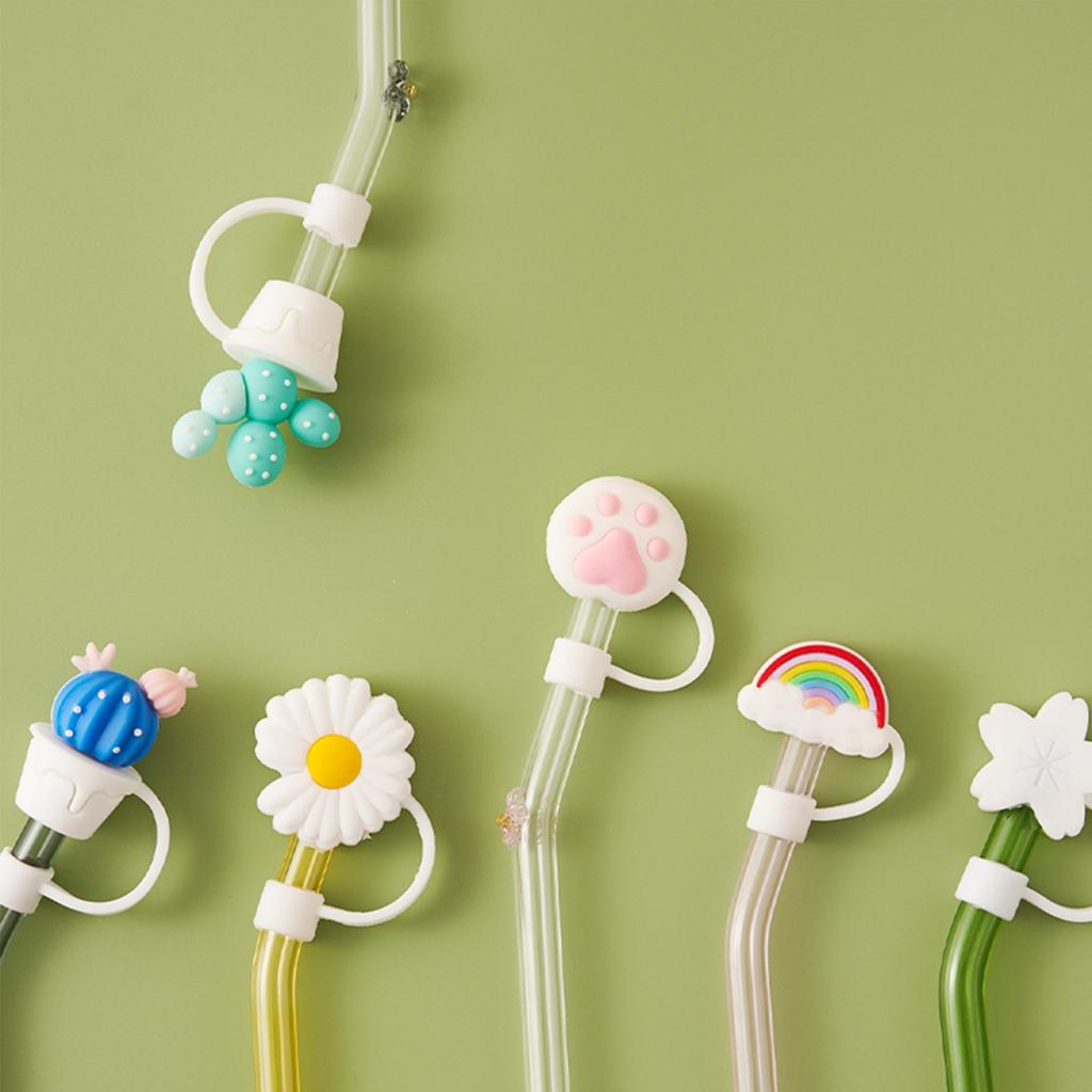 Cartoon Straw Dust Cap Universal Straw Dust Cap Silicone Straw Lids