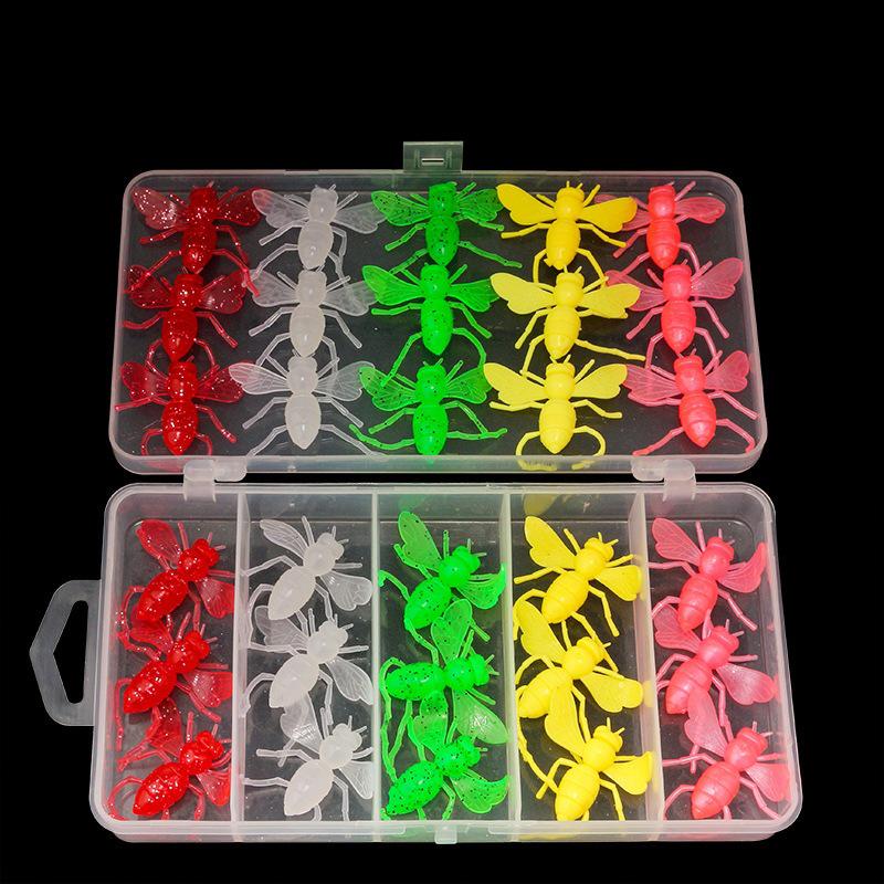 30-Piece Butterfly Bee Bionic Soft Lure Tackle Box Set