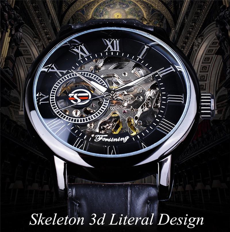 Forsining Men's Retro Skeleton Mechanical Watch