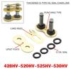 Gold Motorcycle Chain  Buckle Modification O-Ring Joint Heavy Oil Seal Link Lock for DID428HV DID520HV DID525HV DID530HV