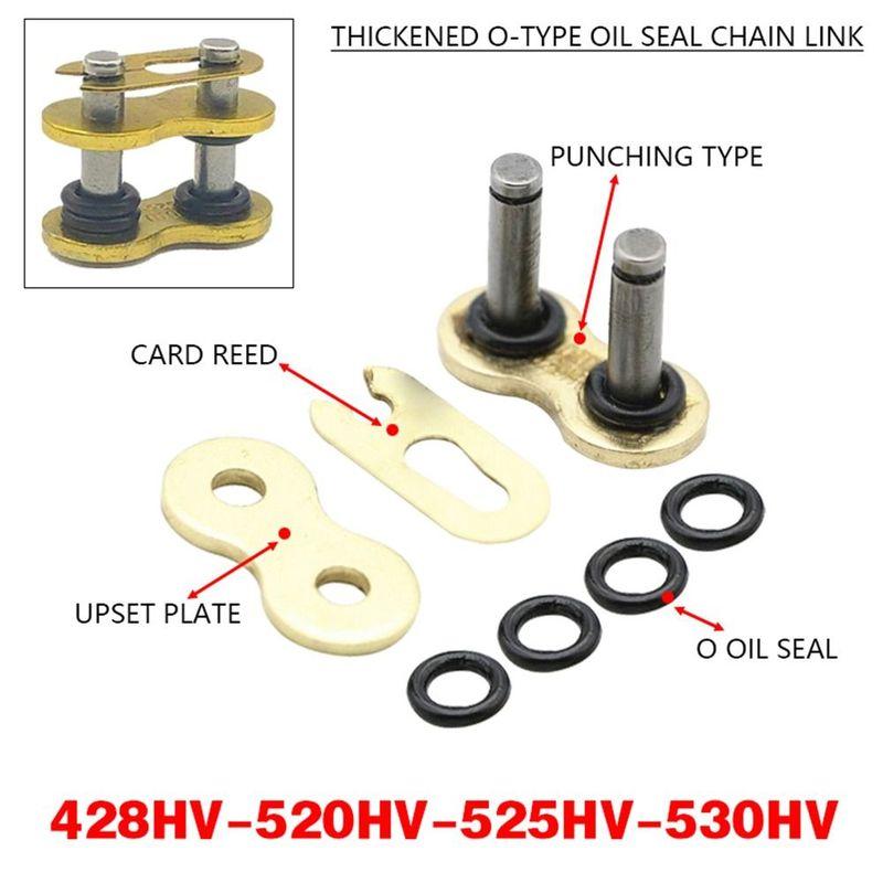 Gold Motorcycle Chain Buckle Modification O-Ring Joint Heavy Oil Seal Link Lock for DID428HV DID520HV DID525HV DID530HV