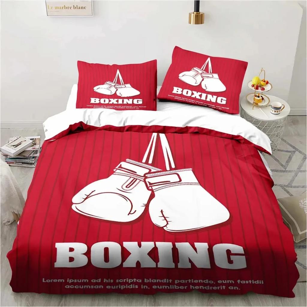 3D Print Boxing Gloves Boxer Fighting Bedding Set Single Twin Double Queen King Cal King Size Bed Linen Set