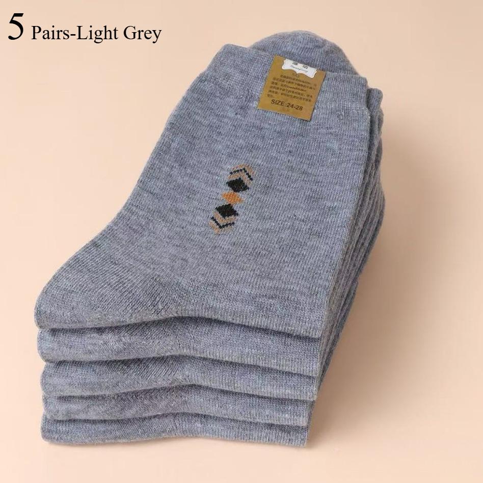 1/5/10 Pairs Men'S Fashion Thickened Socks Four Seasons Leisure Breathable Deodorant Mid Tube Cotton Socks For Male High Quality