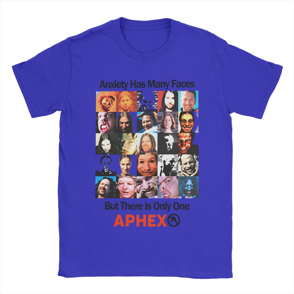 Anxiety Has Unisexy Faces Aphex Twin Unisex T Shirt Funny Tee Shirt Short Sleeve Crewneck TShirt Cotton Summer Clothes