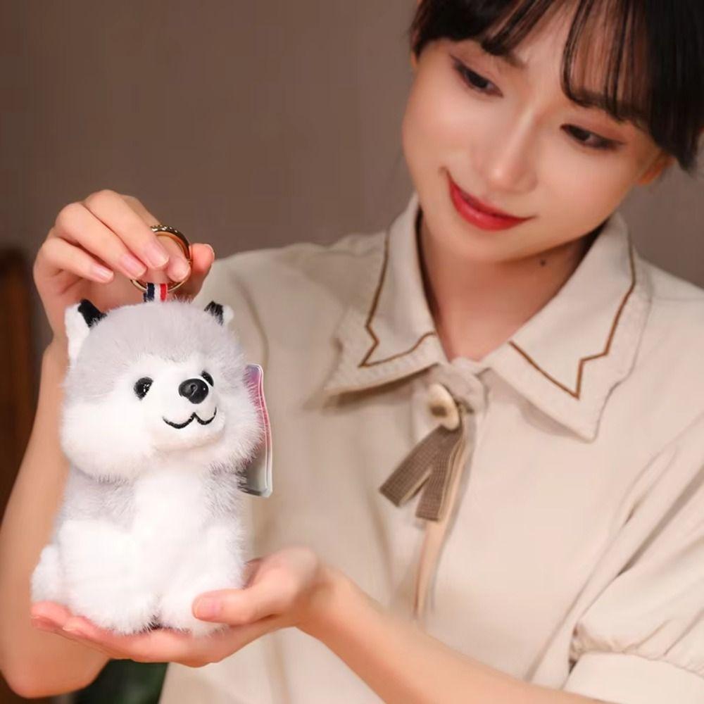 Soft Husky Dog  Doll Pendants Realistic Simulation Dog Poodle Stuffed Doll  Home Decor