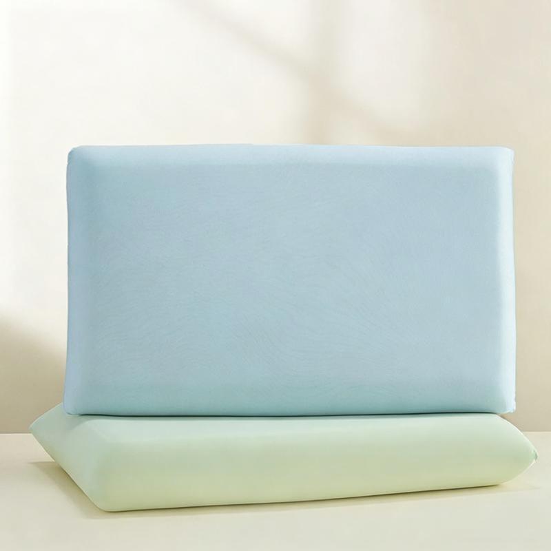 Ice Silk Cooling Pillow Cover Soft Fade-Resistant Elastic Edge Pillowcase Machine Washable for Dorm Bedding