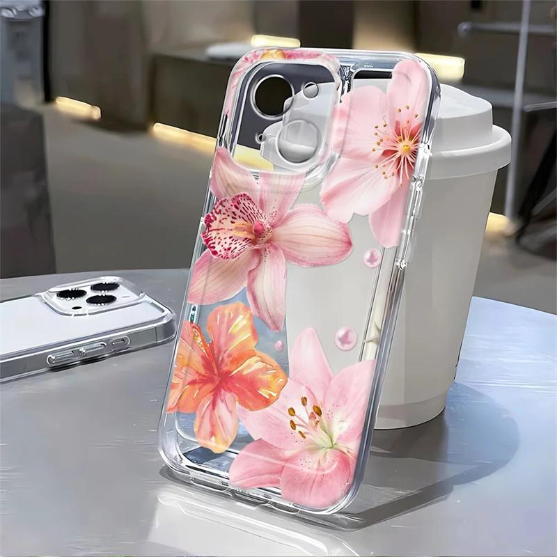 Trendy Flower Pattern Transparent Case For Samsung Galaxy S26 Edge S25 FE S24 S23 S22 Note 20 Ultra S20 Plus S21FE Phone Shell Samsung S25