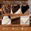 Soft Plush Triangle Scarf Leopard Print Winter Neck Warmer Office Faux Fur Scarf  Outdoor
